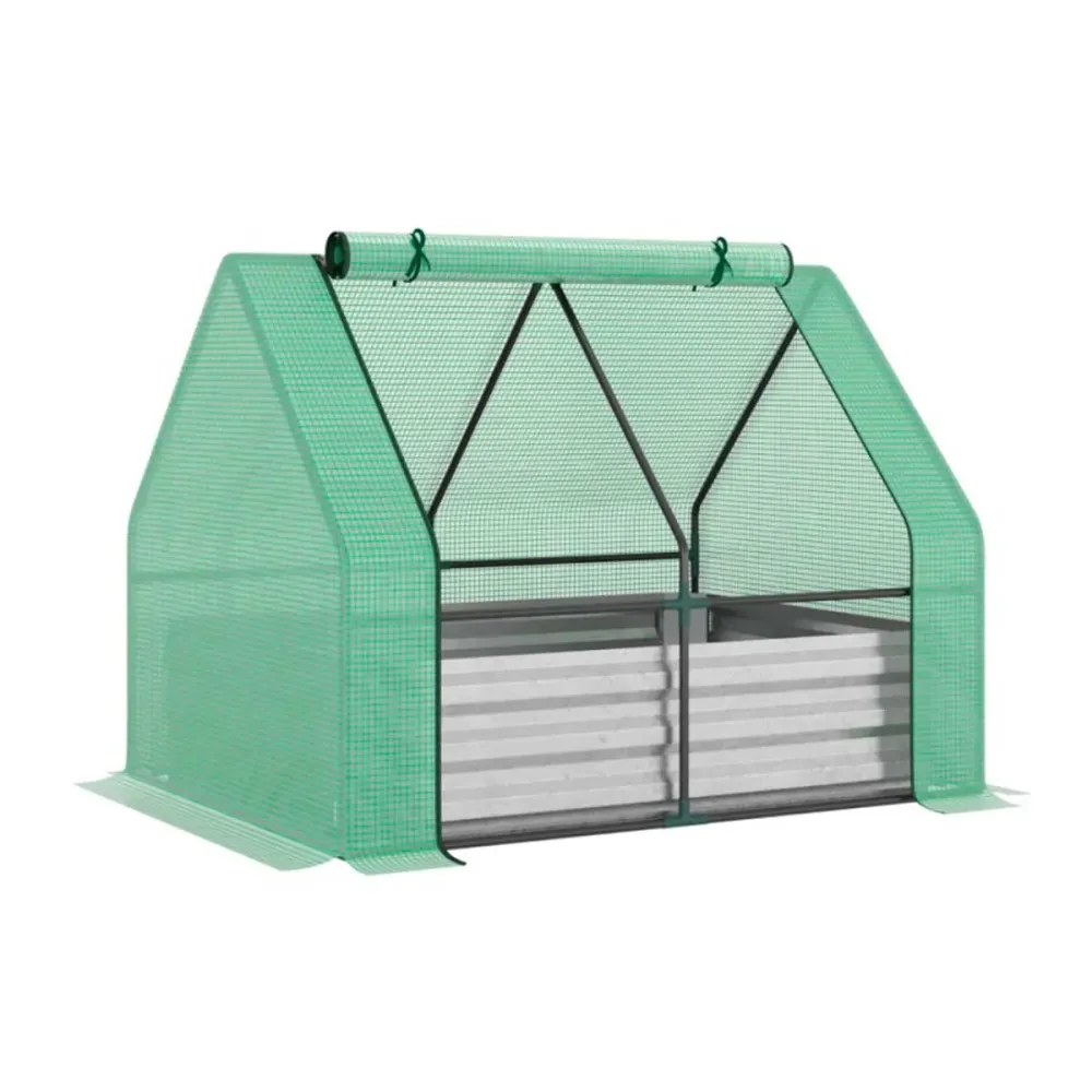 Sistema de Jardín Vertical Modular Huerto urbano Outsunny con invernadero y cubierta verde 92x127x95 cm