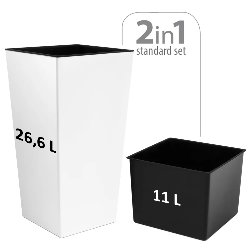 Sistema de Jardín Vertical Modular Prosperplast macetero zanvic urbi blanco de 26,6l- 27x27x50 cm de plástico