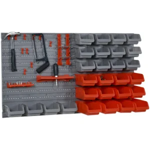 DURHAND Organizador de Herramientas de Pared de 44 Piezas 95x54 cm Estanterí de Pared para Herramientas con 28 Cajas Apila...