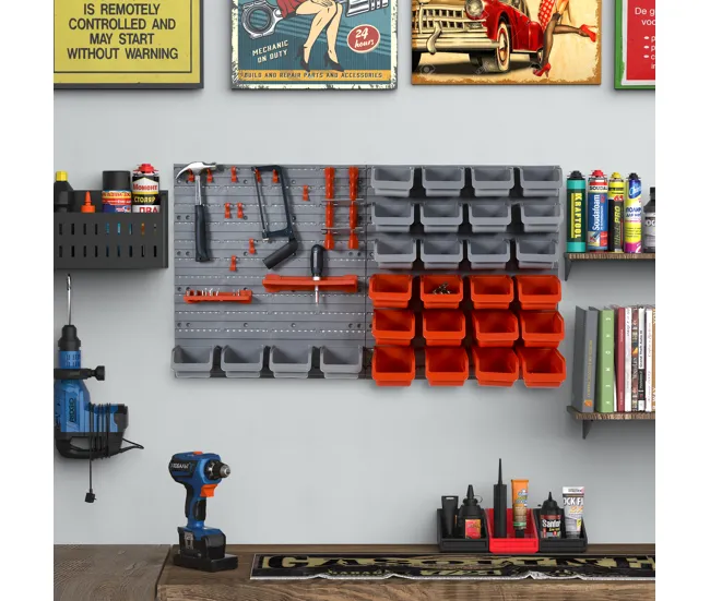 DURHAND Organizador de Herramientas de Pared de 44 Piezas 95x54 cm Estanterí de Pared para Herramientas con 28 Cajas Apila...