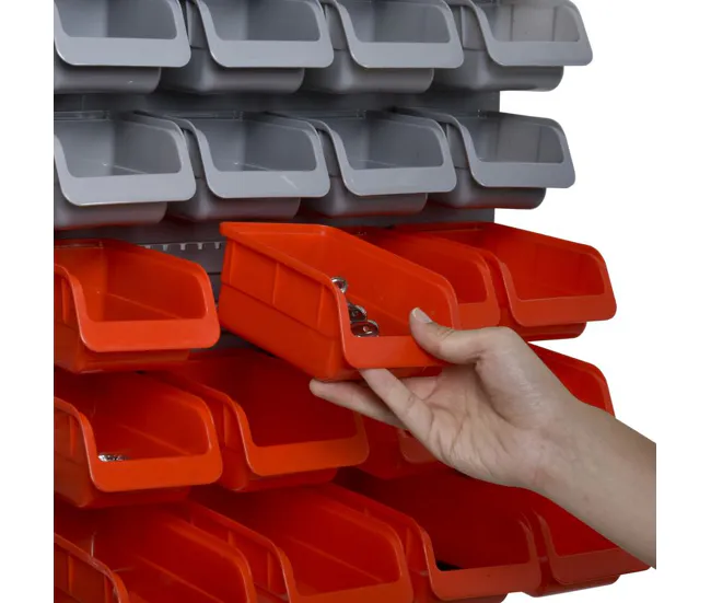 DURHAND Organizador de Herramientas de Pared de 44 Piezas 95x54 cm Estanterí de Pared para Herramientas con 28 Cajas Apila...