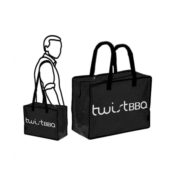 Barbacoa Twist BBQ con parrilla giratoria plegable acero cromado negro 86x50x34 cm