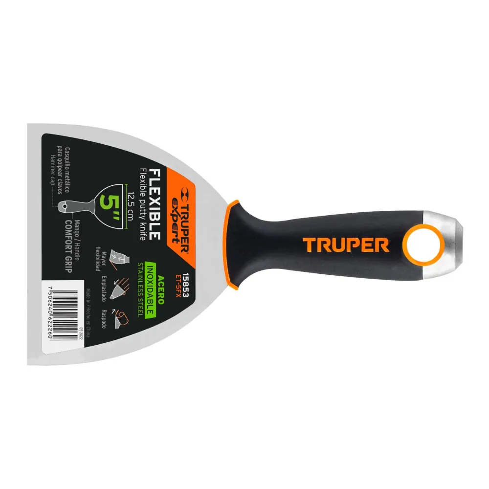 Espátula Elástico 5" Acero Inox. Mango Comfort Grip, Expert 15853