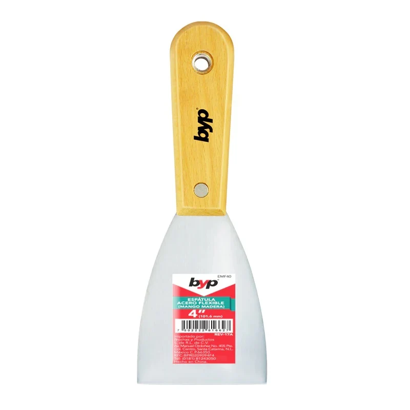 Espátula Flexible Mango de Madera 4", BYP EMF40