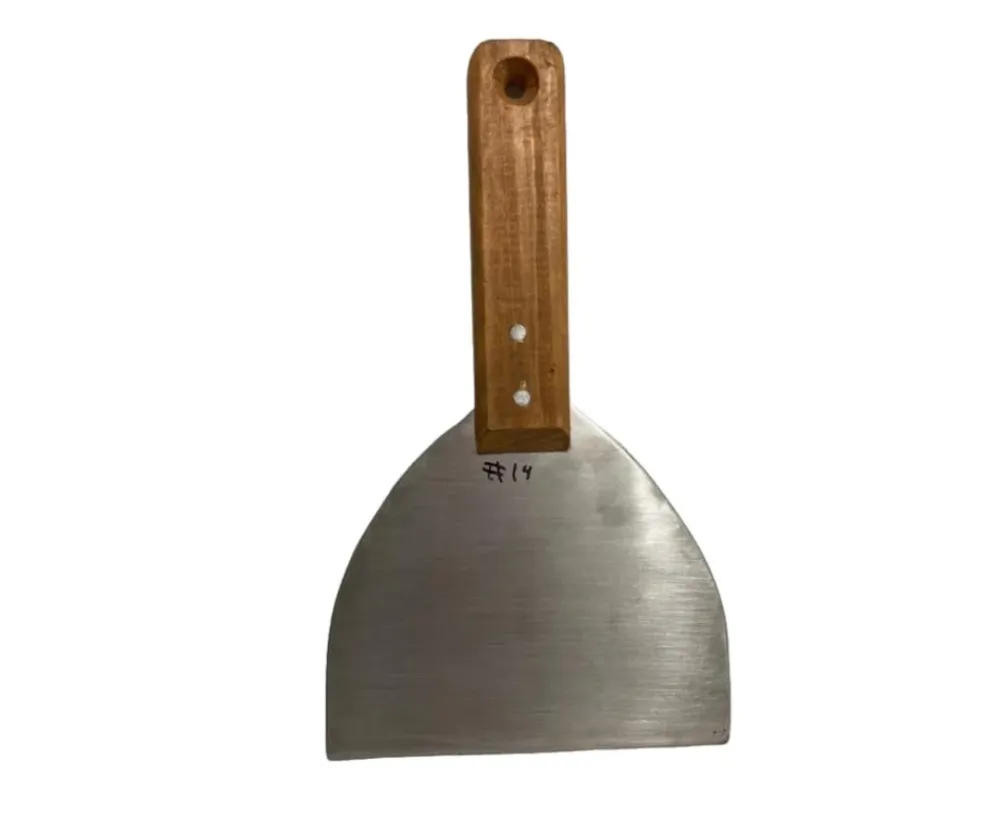 Espátula Inoxidable #14 con Mango de Madera | 24.5 cm extenso, 13 x 14 cm base, 158 g – Resistente y Funcional