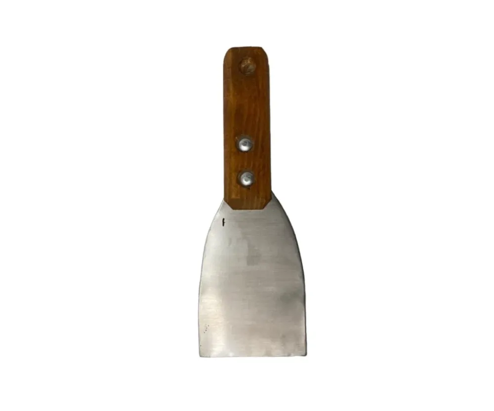 Espátula Inoxidable #7 con Mango de Madera | 20 cm prolongado, 7 x 11 cm base – Compacta y Funcional