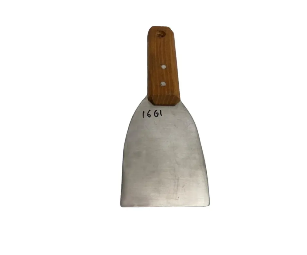 Espátula Inoxidable #7 con Mango de Madera | 20 cm prolongado, 7 x 11 cm base – Compacta y Funcional