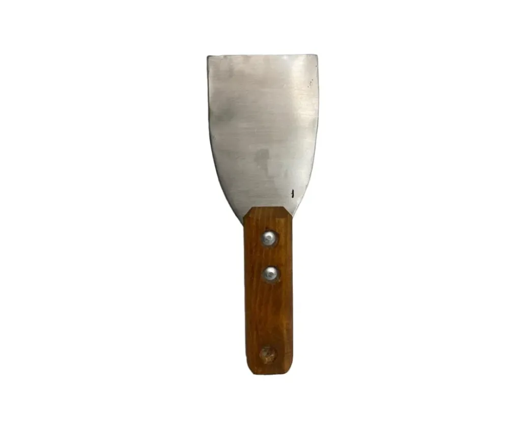 Espátula Inoxidable #7 con Mango de Madera | 20 cm prolongado, 7 x 11 cm base – Compacta y Funcional