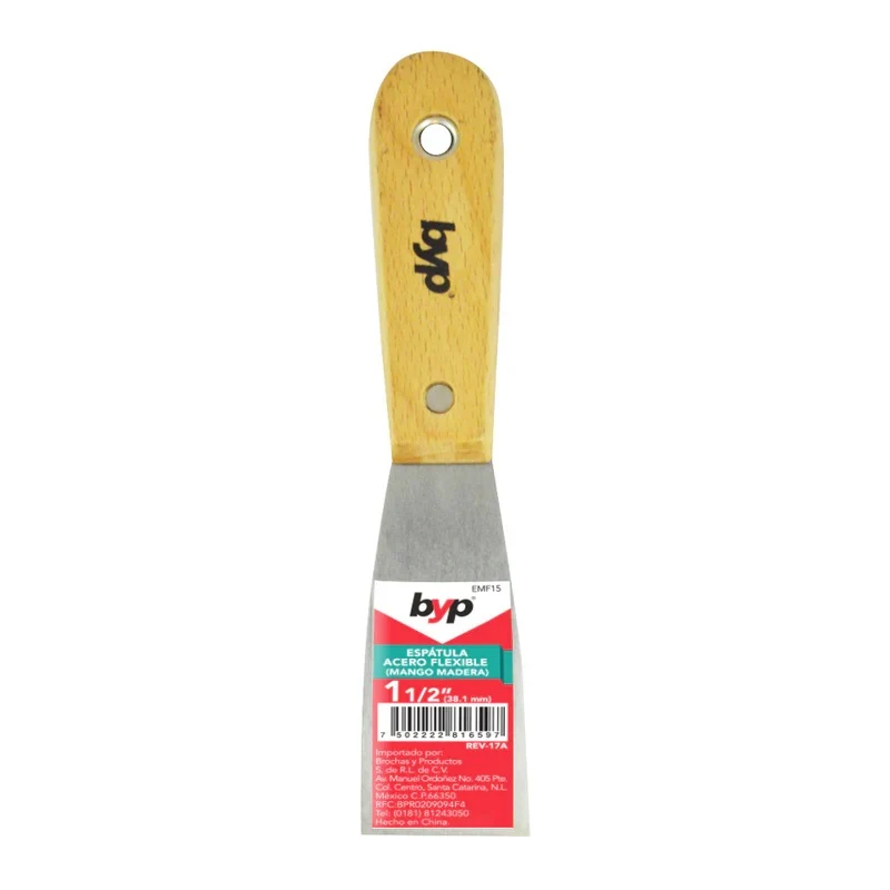 Espátula Maleable Mango de Madera 1 1/2", BYP EMF15