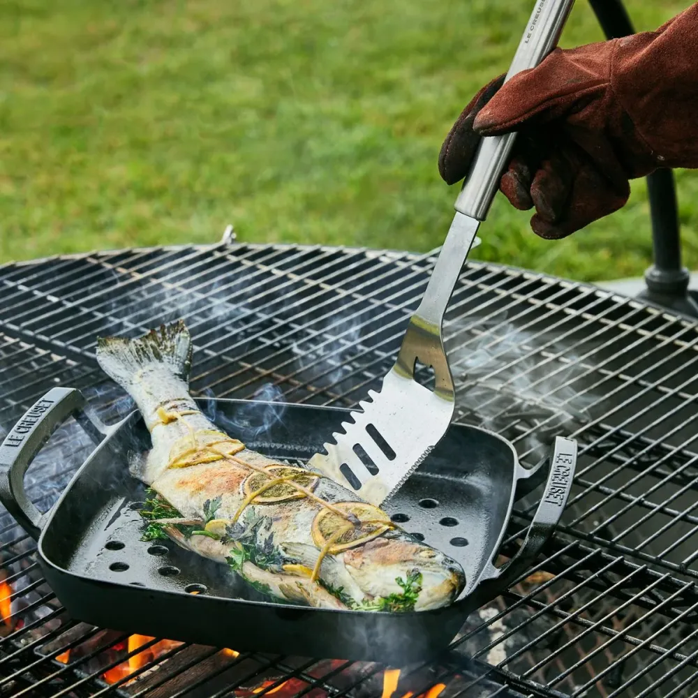 Espátula ranurada acero inox para barbacoa BBQ Outdoor Le Creuset