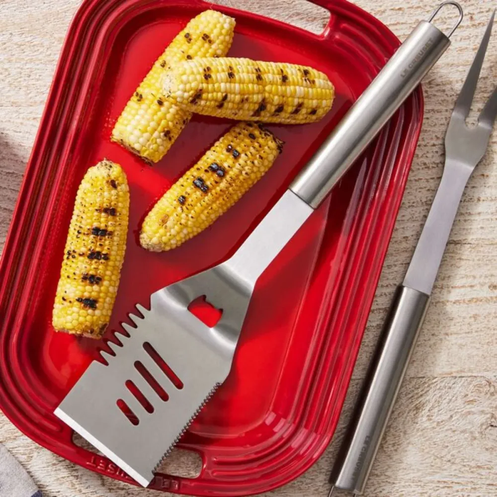 Espátula ranurada acero inox para barbacoa BBQ Outdoor Le Creuset
