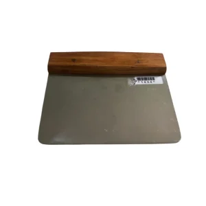 Espátula Rectangular Mediana de Acero Inoxidable con Mango de Madera | 12.5 x 15 cm – 154 g –