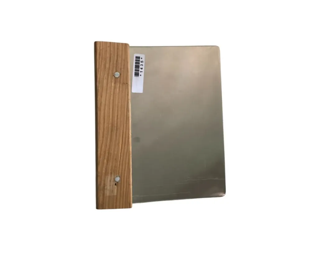 Espátula Rectangular Voluminoso de Acero Inoxidable con Mango de Madera | 14.5 x 17.5 cm – 210 g – Resistente y Ergonómica
