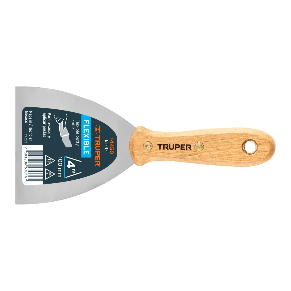 Espátula Versátil 4" Con Mango De Madera, Truper 14450