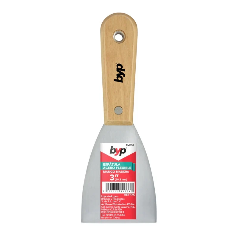 Espátula Versátil Mango de Madera 3", BYP EMF30