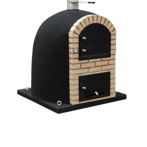 Horno de leñ exterior de obra modelo caldera bandama negro - 130x130x145cm