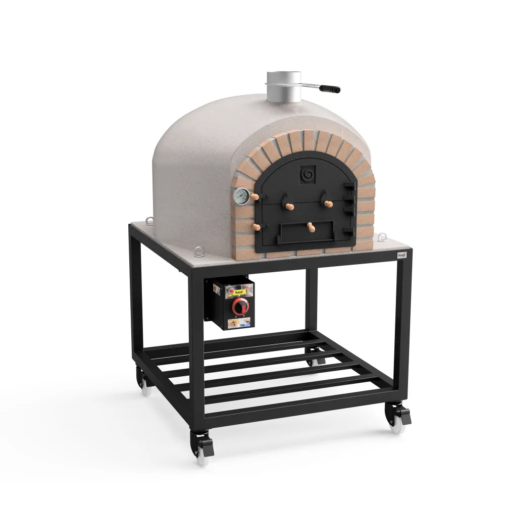 Horno de leñ exterior de obra modelo vesuvius blanco - 100x100x157cm