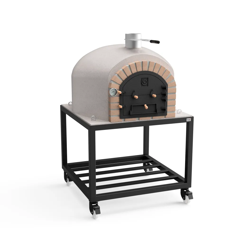 Horno de leñ exterior de obra modelo vesuvius blanco - 100x100x157cm