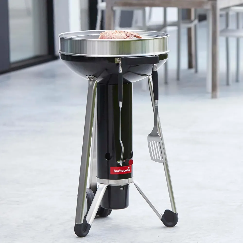 Juego de 3 Accesorios para Barbacoa en Acero Inoxidable | Juego de Cubiertos para Parrilla con Espátula