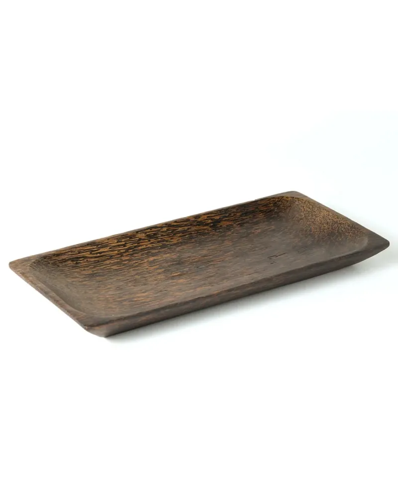 Plato de servir de madera de palmera Nunukan, realizado en Indonesia por artesanos, altura 2,5 cm prolongado 30 cm profund...