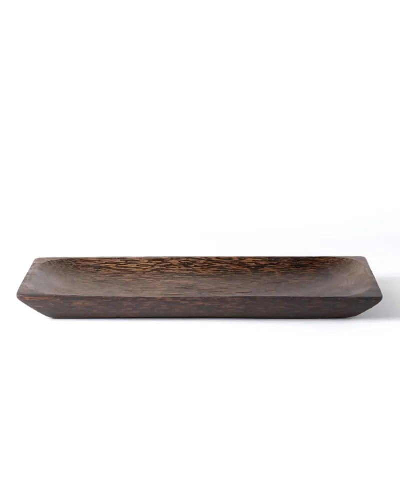 Plato de servir de madera de palmera Nunukan, realizado en Indonesia por artesanos, altura 2,5 cm prolongado 30 cm profund...