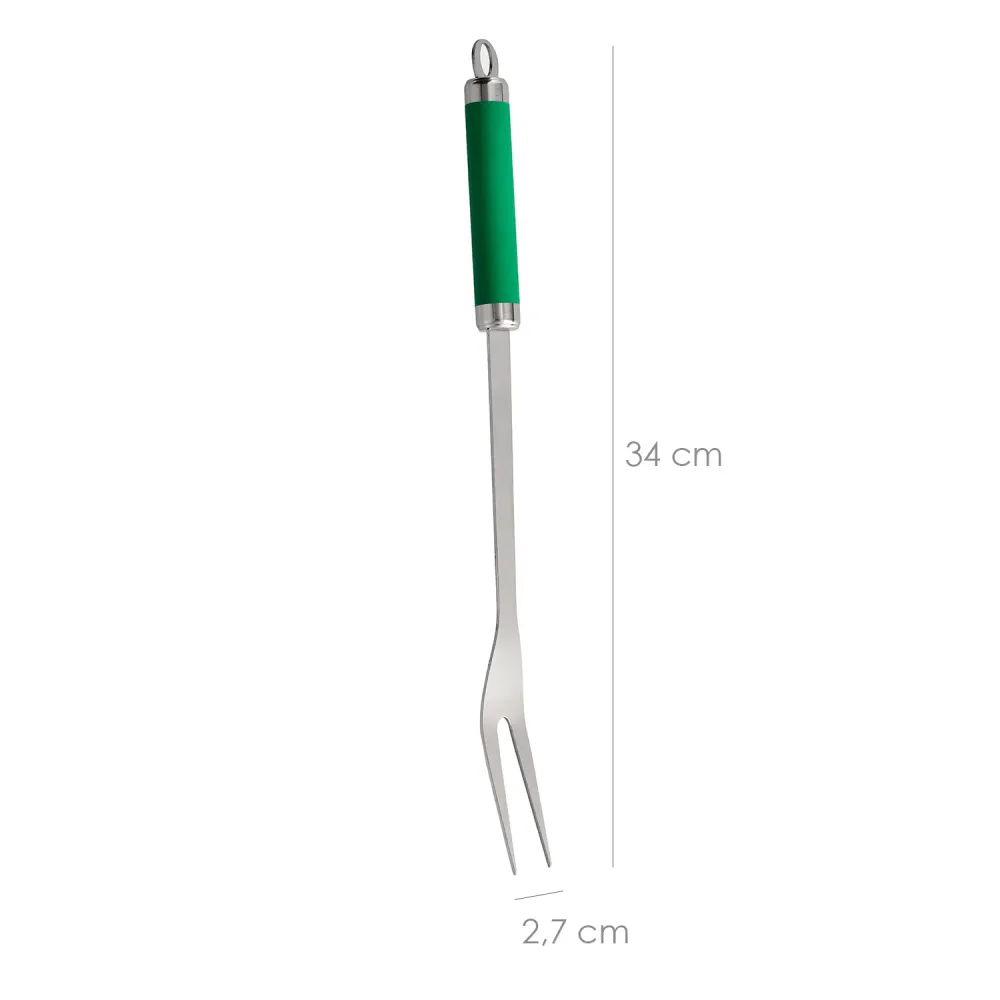 Set Complementos Para Barbacoa 3 Piezas. (Espatula, Pinzas y Tenedor) 34,5 cm.