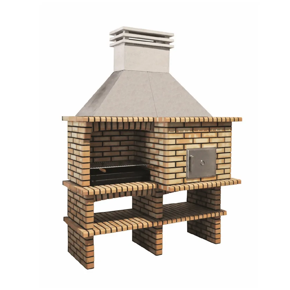 Tuozi - barbacoa de obra para leñ y carbón modelo y horno luxor royal