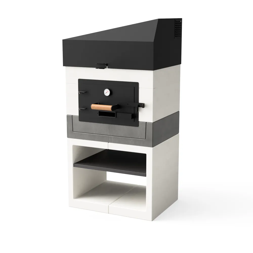 Tuozi - horno de leñ exterior modelo kitaway otte blanco,gris -84x63x170cm