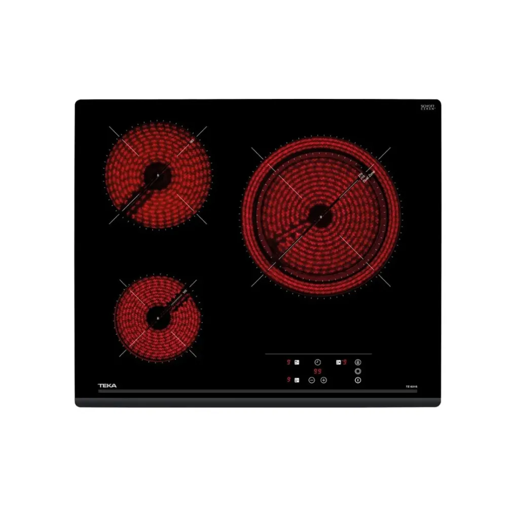 Vitrocerámica Teka TZ6316 5400W 3 zonas negro 60 cm