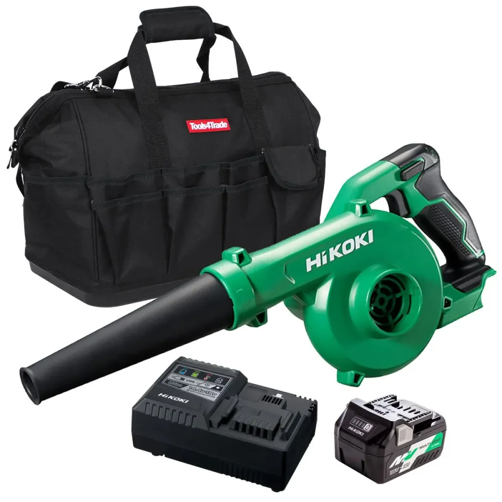 Hikoki RB18DCW4Z 18V Cordless Blower 1 x 2.5Ah/5.0Ah Battery Charger & Bag