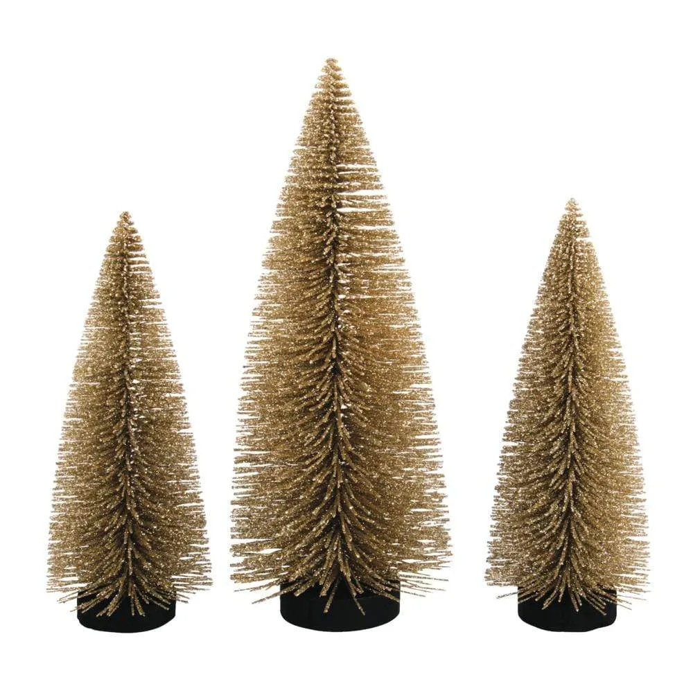 Arbol decorativo dorado con brillos | Material Reciclado |