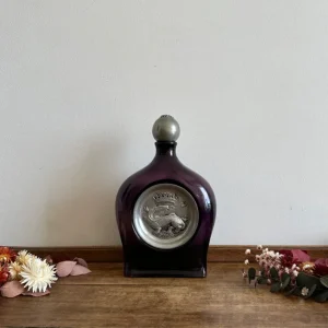 Bouteille décorative en verre fumé violet et étain para Delimitar Espacios