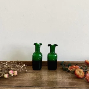 Bouteilles décoratives en verre vertes gravées con Instalación Rápida