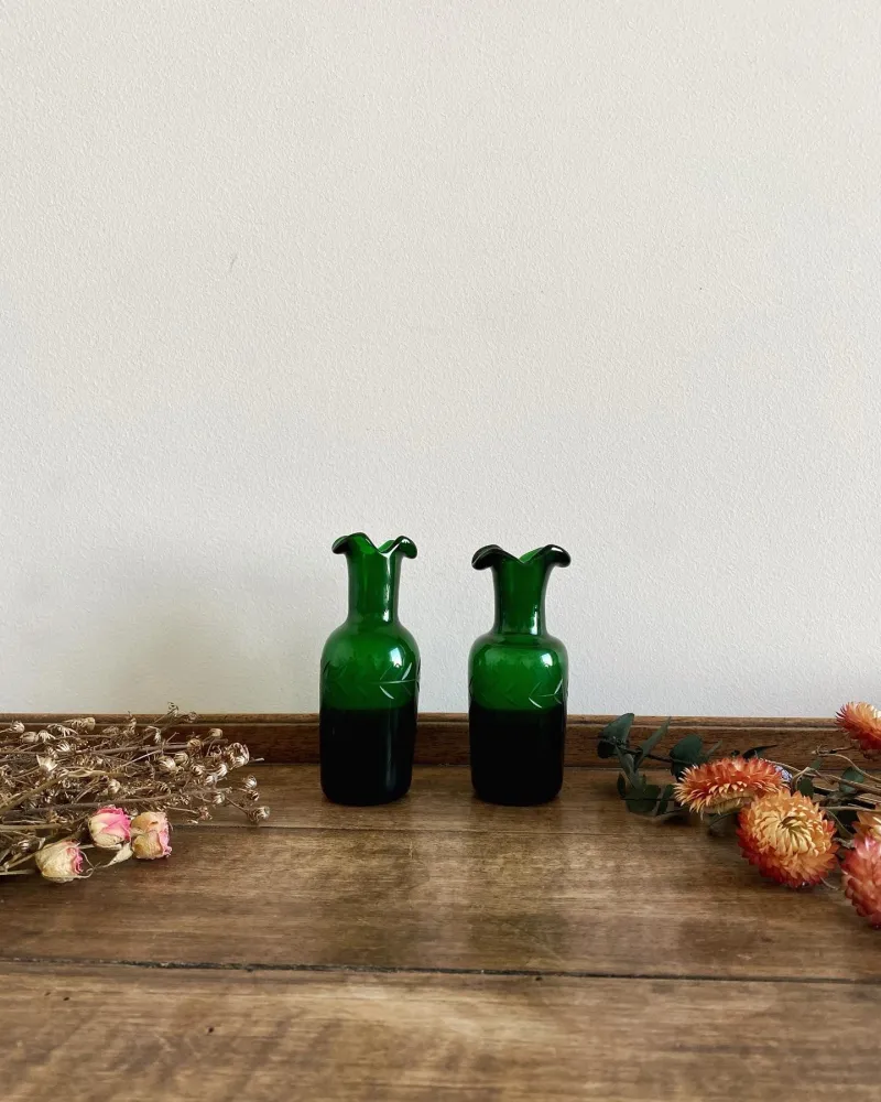 Bouteilles décoratives en verre vertes gravées con Instalación Rápida
