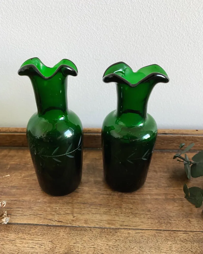 Bouteilles décoratives en verre vertes gravées con Instalación Rápida