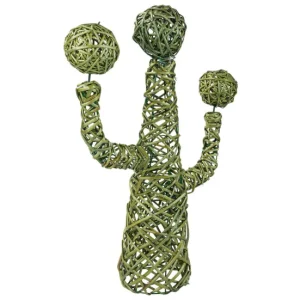 Cactus decoración de mimbre verde 28x28x65 cm en Set de 6 Paneles