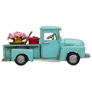 Camioneta de metálico en color azul de 16.5x6.5x7.5h cm con Diseño de Lámina Perforada