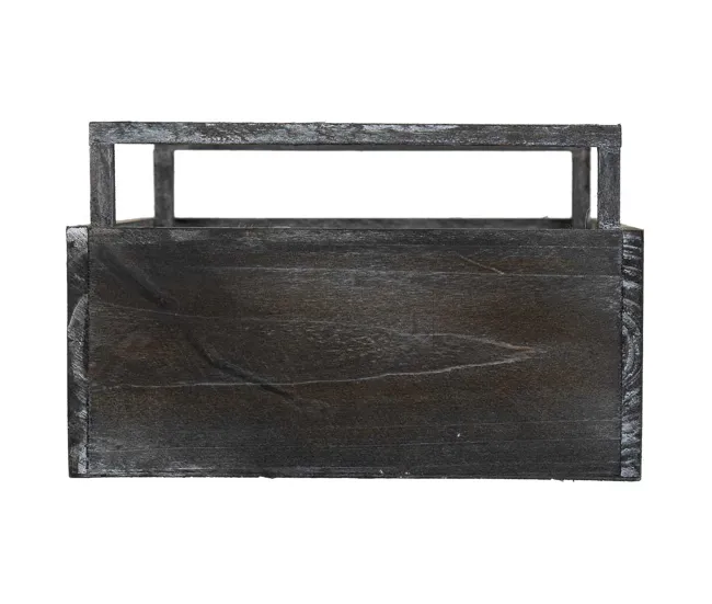 Cesto de madera gris 33x21x9/13 con Montaje Sencillo