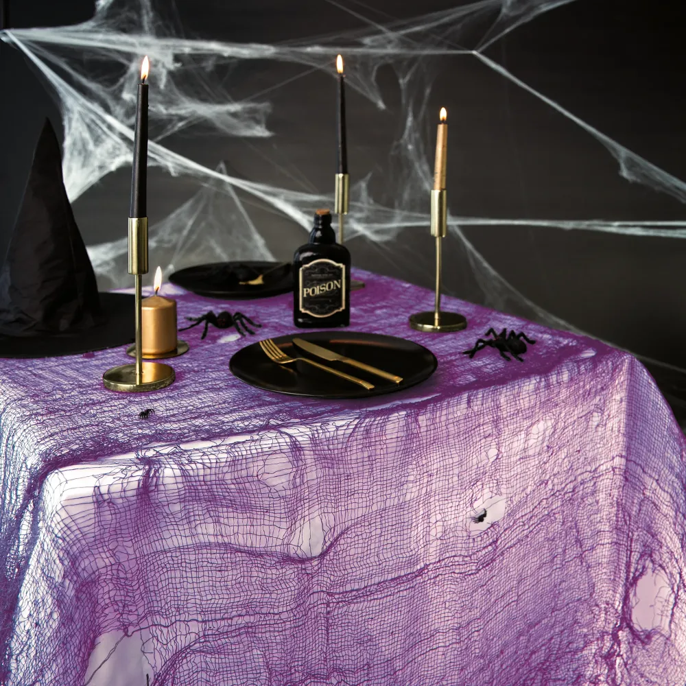Decoración de Halloween violeta 210x300cm con Montaje Sencillo