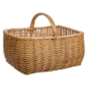 Decorativo Premium Cesta de mimbre marrón 38x31x19/30