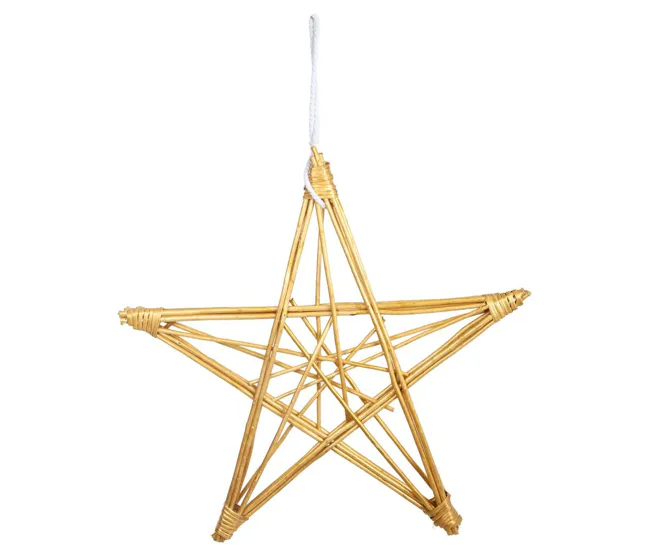 Decorativo Premium Estrella decoración de mimbre Dorado