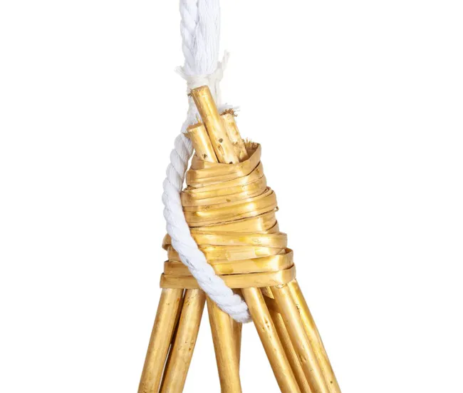 Decorativo Premium Estrella decoración de mimbre Dorado