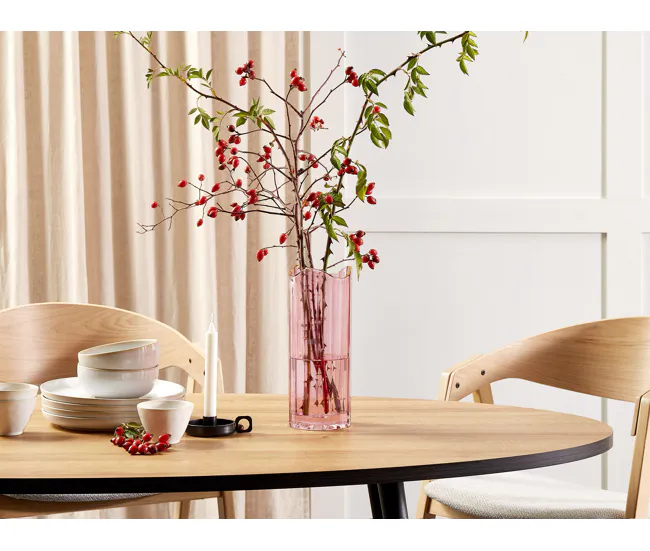 Decorativo Premium Florero de vidrio rosa/dorado 30 cm PERDIKI