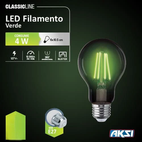 Decorativo Premium Foco Led Decorativo Color Verde