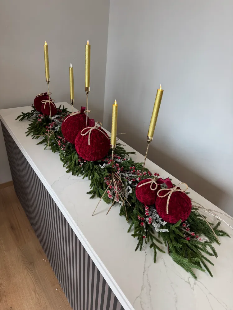 Decorativo Premium Guirnalda decorada vino / Decorated garland burdeos