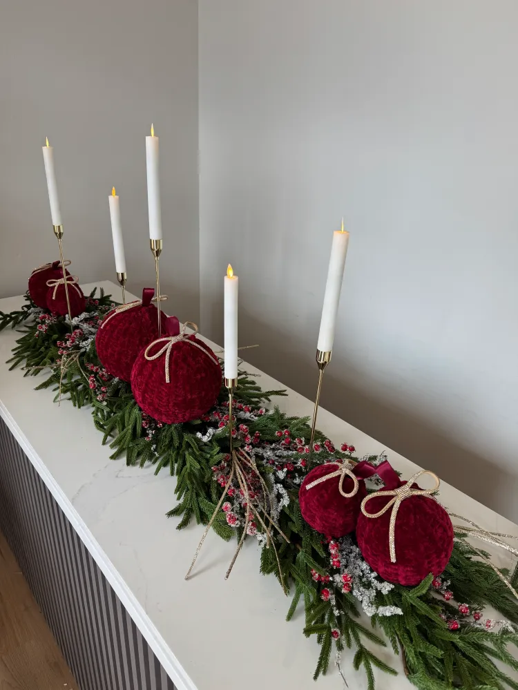 Decorativo Premium Guirnalda decorada vino / Decorated garland burdeos
