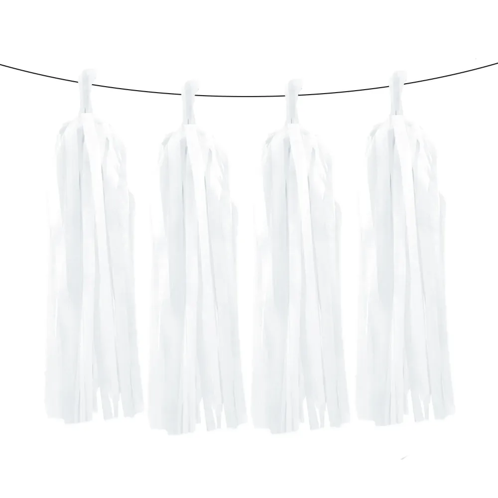 Decorativo Premium Guirnalda de flecos, blanca