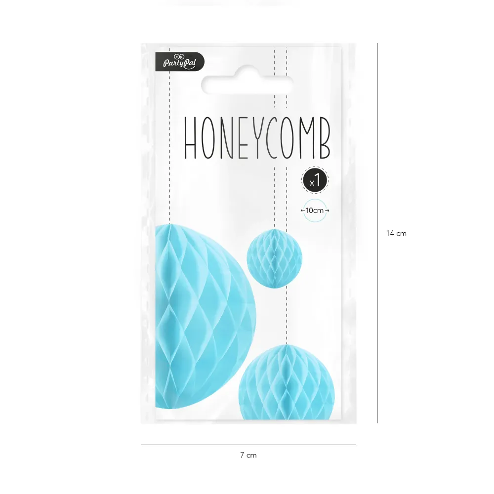 Decorativo Premium Panal de papel, azul preciso, 10 cm