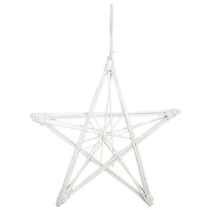 Estrella decoración de mimbre Blanco para Privacidad en Jardín