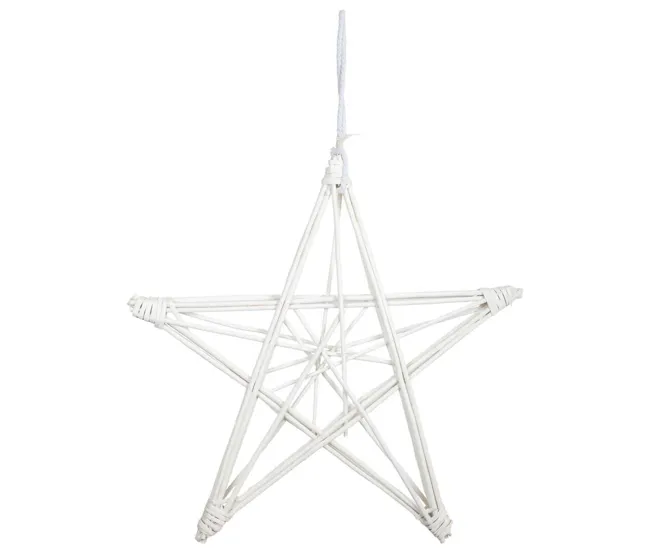 Estrella decoración de mimbre Blanco para Privacidad en Jardín